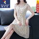 Woodpecker summer fashionable small chiffon dress ladies 23 new fashion retro summer short-sleeved floral skirt color [3923] M [Suggested 90-100]