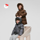 Nanny Goose Wind Wall Children's Down Jacket Baby Mid-Length Face Protector Thickened Jacket Warm Children's Clothing NG2664 Carbon Black 100