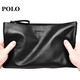 Polo Handtasche für Männer Kopfschicht Cowide Clutch für Männer Brieftasche Bargeldumschlag Coupon Brieftasche Vatertagsgeschenk für Papa