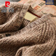 Pierre Cardin light luxury high-end wool men's knitted cardigan jacket high-end autumn and winter fashion casual warm thickened sweater color XL (170-195Jin Jin equals 0.5kg)