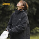Jeep (JEEP) assault jacket for men and women, three-in-one two-piece set, warm, windproof and velvet jacket, Phantom Black XL
