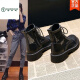 Woodpecker brand high-end mesh Martin boots for women 2025 summer breathable thin hollow short boots British thick sole mesh single boots black 38