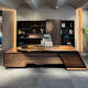 New Chinese style solid wood boss desk chairman desk high-end bullet president desk simple modern executive desk 2.2 meters desk (ash wood)