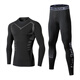 Alen Botun fitness clothing sports suit men's spring running training tights high elastic quick drying clothes base morning jogging suit basketball two-piece set science fiction [high elastic quick drying] XL [145-160Jin [Jin equals 0.5 kg] ]