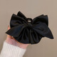 Xinghengmeng Big Bow Clip Women's 2024 High-end Face Revealing Small Back Head Hair Shark Clip Large Clip Hairpin Decoration Black Satin Bow Clip