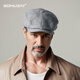 SOMUBAY hat men's spring and autumn beret middle-aged dad British retro progressive hat octagonal hat newsboy hat men's four-season hat black one size fits 56-61CM