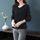 Sibaishe 2026 spring new women's fashionable gentle style simple slimming solid color V-neck sweater