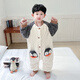 Papi Monkey Boys Sleeping Bag Coral Fleece Winter Thickened Baby Anti-Kick Quilt Autumn and Winter Flannel Children's Pajamas Winter Gray Double Layer Thickened Size 110 Recommended for 3-4 years old (height around 100)