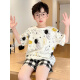 濮水方方夏季薄款棉男童睡衣短袖套装12岁男孩家居服 655【棉】 165 S码  建议140-150厘米  体重