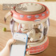Linguo British Quality Baby Toy Toy Music Handpat Drum Paddrap Drum 0-1 Jahre alte Baby Frühschulverfahren Rätselgeburtstagsgeschenk Ladeblau + Mikrofon (657 frühe Bildung Inhalt + Soundpapier + 3D-Beleuchtung)