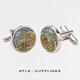 卡夫林克新品幸运叶子袖扣男士袖钉高档衬衫法式袖口扣金属 Cufflinks K124 银色袖扣-幸运叶子