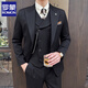 ROMON Italian groom suit men's wedding formal dress Korean style slim lapel business casual suit jacket 9002 navy blue (suit + vest + pants) XL