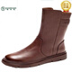 Specht Marke Echtes Leder Retro Martin Stiefel für Frauen 2025 Herbst und Winter weiche Leder sowie Velvet Vielseitig flacher Boden Nicht-Schlupf-Mittelstiefel Schwarze Single 38