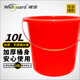 Weijia red bucket portable 10L plastic bucket thickened round plastic bucket