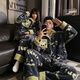 Mengdong Crayon Shin-chan Couple Pajamas for Men and Women Winter Coral Velvet Cute Cardigan Internet Celebrity Style Flannel Home Clothing Set KYX-A59904 XL Men's Style (Recommended 120-145 Jin Jin equals 0.5 kg)