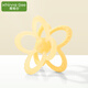 Qinghuaigu petal teether Manhattan hand ball baby teething stick baby toy silicone bite gum anti-eating hand can be boiled yellow petal teether