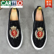 Cartelo 2025 NUEVA VERSIÓN COREANA DE SUMMERO AMERANZO Men A Men's British Social Bean Zapatos de frijoles Trendy Lazy Shoes Tend 1315-5 Negro 38