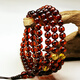 Amber Beads One Thing One Picture One Certificate Amber Beads String 108 Women's Necklace Black Brown Burgundy Water Purification Grade Beads String 20.22g 6.5mm