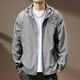 JEEP SPIRIT Jeep ice silk cool outdoor sun protection clothing men's summer thin fishing clothing hooded work jacket men's and women's tops light gray XL suitable for 145-165Jin Jin equals 0.5 kg