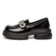 Rich bird loafers women's casual British style thick sole sponge cake single shoes women's shoes FN0235/1049 black 39