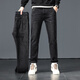 
Yalu men's jeans men's autumn and winter plus velvet thickened men's trousers loose straight and warm high waist fashionable casual elastic middle-aged pants 695-1 black + 695-1 black (2 pieces) 30 (two feet three waist circumference)