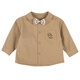 YOUGE infant and toddler autumn new retro British lapel puppy shirt skin-friendly long-sleeved children's top warm coffee color 80 cm