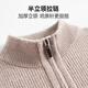 Shanshan New Year's cardigan 100% sheep wool thickened heavyweight men's autumn and winter skin-friendly zipper stand-up collar sweater knitted bottoming shirt