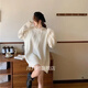 韦戒鲨鱼裤搭配上衣外出秋冬韩版2024新款连帽宽松中长款慵懒风下衣失 9716杏色 L
