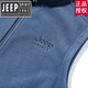 JEEP SPIRIT Jeep Spirit Velvet Vest Men's Autumn and Winter Thickened Warm Casual Versatile Polar Fleece Vest Cardigan Sweatshirt Men Denim Blue 3XL