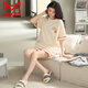 
Catman (MiiOW) pajamas for women, summer pure cotton shorts, sweet thin cotton casual student home clothing set YX7512 100 pure cotton 9856 M [Recommended 80-100Jin [Jin equals 0.5 kg] wear]