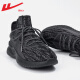 Pull back men's shoes summer shoes men's breathable versatile coconut mesh shoes casual sports shoes wear-resistant shock-absorbing running shoes 497 black 41