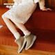 Chaussures féminines Skechers en hiver, bottes de neige simples, chaudes et confortables