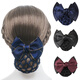 Ms. Qingxin's professional headband hair net bag nurse stewardess bank property hotel front desk hairpin bow hair cover pure blue 1 pack