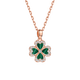 Ji Sifan light luxury jewelry four-leaf clover necklace women's fashion clavicle chain anniversary confession birthday gift for wife and girlfriend four-leaf clover necklace malachite B style
