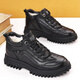 
Sanlitai large-size cotton shoes winter plus velvet Martin boots men's wool short boots Northeast outdoor snow boots leather dad men's shoes 15867 black 39
