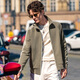 
Mr. Bu Bu silhouette splicing design knitted cardigan jacket men's 2025 spring and autumn double-head zipper sweatshirt KT15695 bronze green M (170)