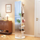 Miroir de vinaigrette en bois massif Qiuke Miroir de randonnée pour le sol entier pour les vêtements de chambre à coucher mobiles multifonctionnels Miroir rotatif intégré