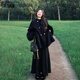 The bold and spicy lady's plus size women's woolen coat autumn and winter new fat mm small fragrance black temperament royal sister high-end suit skirt woolen coat + black skirt suit XL (recommended 120-140Jin Jin equals 0.5 kg)