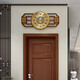 He Jiagong's new Chinese high-end solid wood light luxury wall clock living room fashionable wall hanging mute watch home simple and atmospheric quartz clock horizontal version LT-6197 shell disk horizontal version LT-6197