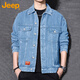 Jeep (JEEP) denim jacket men's autumn and winter men's work jacket black casual versatile top men's black XL