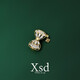 QUAMER lucky four-leaf clover bow small pin collar anti-exposure brooch buckle fixed artifact gold color