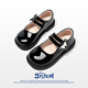 Disney children's shoes girls spring and autumn students versatile leather shoes girls campus black leather shoes performance DST1107 black 38