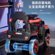 Children's electric car can be pushed on the ATV baby four-wheel toy car can be used to charge remotely with children's car. Blue dual-wheel drive large battery + remote control + Bluetooth + car shed