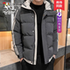 啄木鸟棉服男2025秋冬季新款潮流外套男青年棉衣男加厚连帽羽休闲绒服男 10688/9789绿色 L