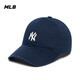 MLB official Yu Shuxin's same style for men and women, fashionable and versatile soft top baseball cap sun visor outdoor autumn CP77 New York Yankees/Navy Blue One Size