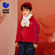 Mini Bala Red Jacket Antistatic Warm Plush Jacket for Boys and Girls New Autumn Chinese Red 110 cm
