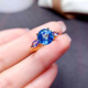 Miao Ying natural Swiss blue topaz ring for women 925 silver light luxury fashion niche sapphire ring for girlfriend natural gold topaz + tanzanite ring