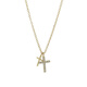 Xuecong Korean pure 14K necklace simple mini inlaid zircon cross pendant slim mini K gold clavicle chain necklace 14K gold