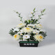 Jingga grave-sweeping fake flowers, silk flowers, fake flowers, Qingming Festival sacrificial flowers, plastic simulated chrysanthemum bouquets placed in front of the tombstones, 15 peony-core silk chrysanthemums (white)