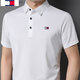Tommy Hee Kelly Store Oficial Oficial de la marca American Tommy Summer Summer Camiseta de manga corta Men a la altura de la solapa de mediana edad de la marca de ropa de polo de la marca insignia de la marca del bluez de la calidad 17088 recomendada 115135Jin [Jin equivale a 0.5 kg]